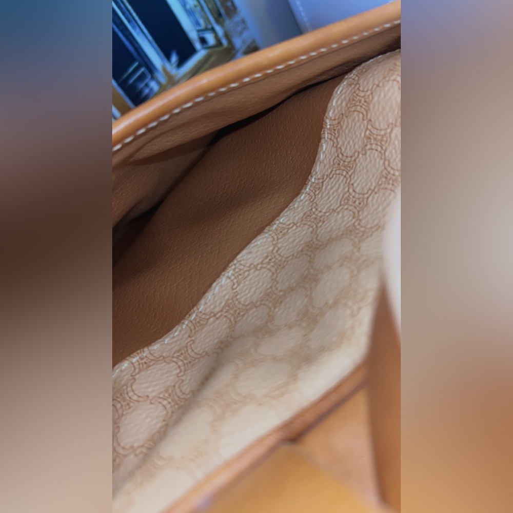 CELINE Tan Macadam Canvas top handle Tote Bag - Picture 3 of 15